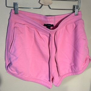 EUC J. Crew cotton candy pink short 80’s track style pocket sweatshorts Medium